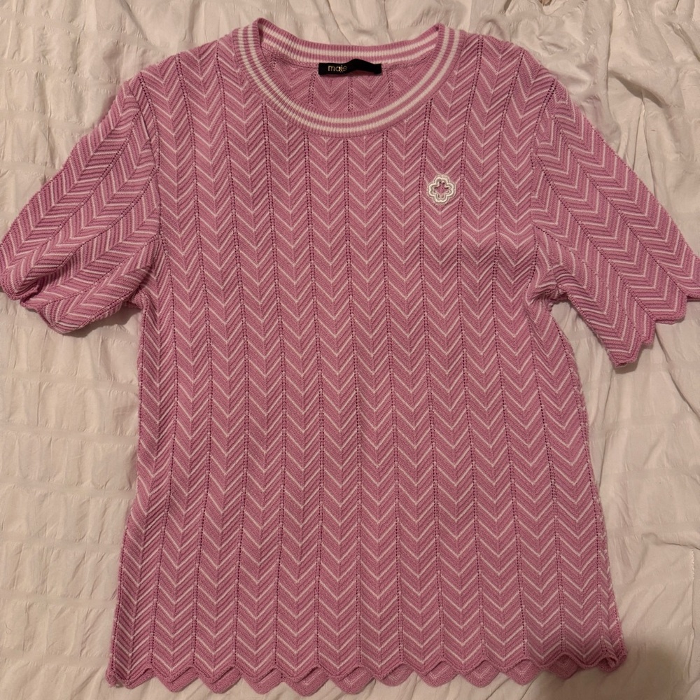 Maje openwork knit top